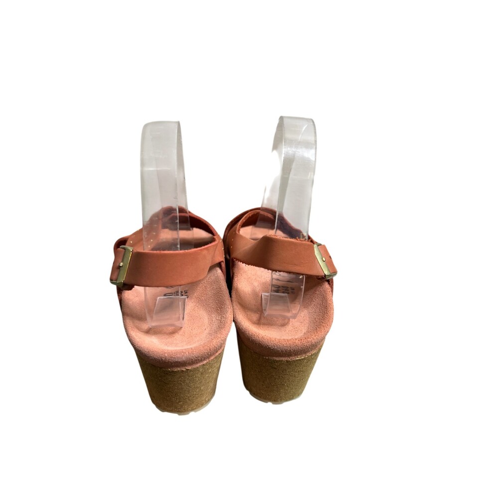 Birkenstock Papillio Samira Peach Red Nubuck Leather Wedge Sandals 40 US 9-9.5 - Picture 7 of 9